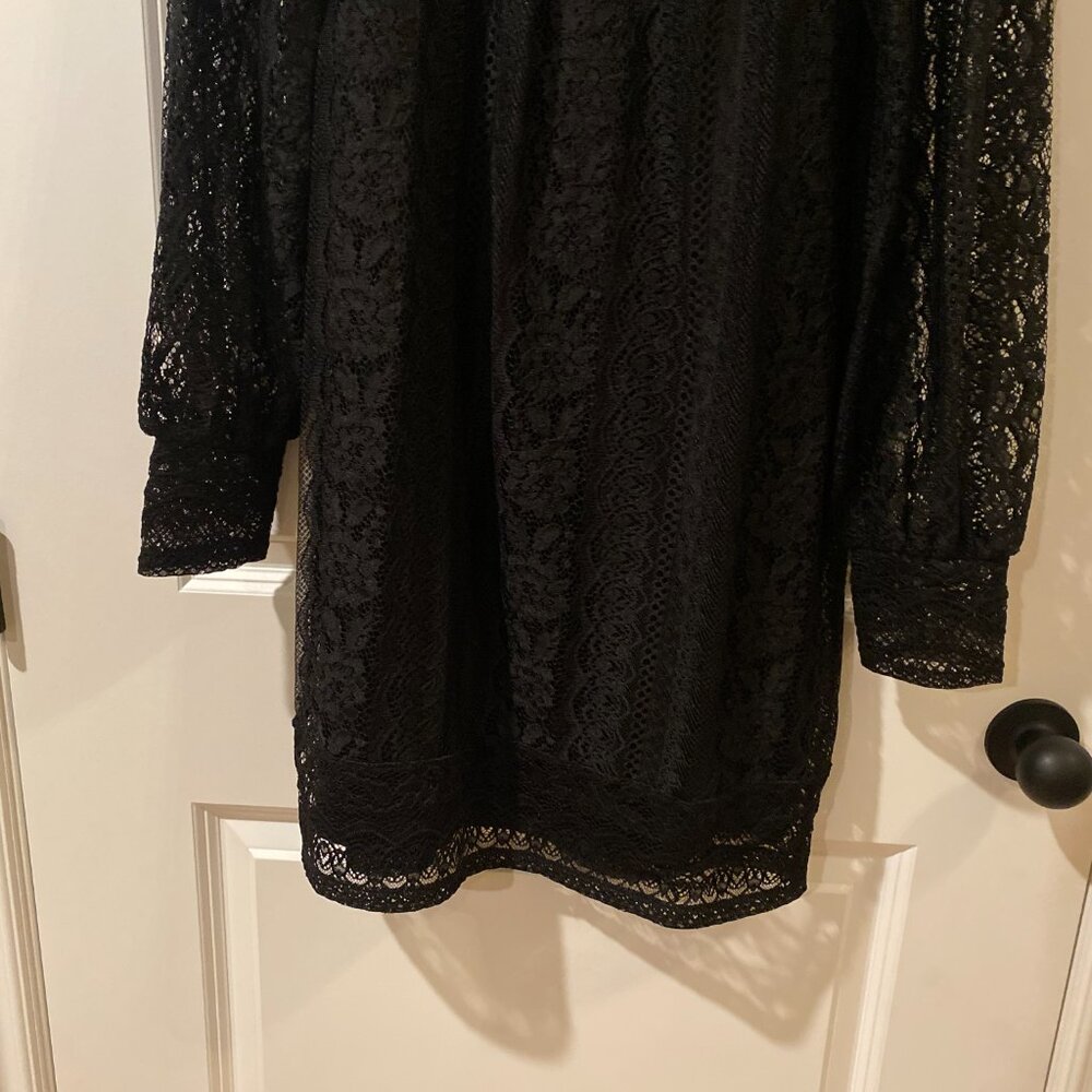 Express Black Lace Dress Size Medium - Picture 6 of 13